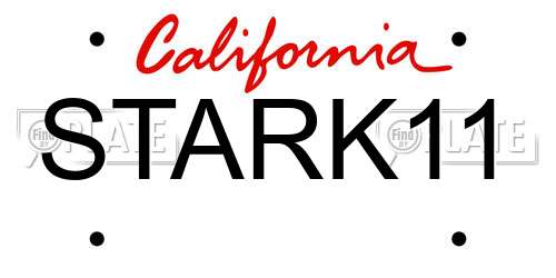 STARK11 California License Plate