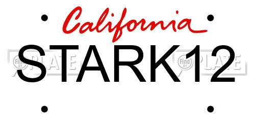STARK12 California License Plate
