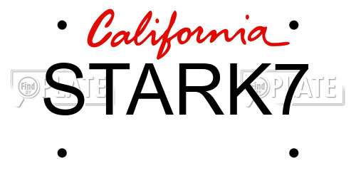 STARK7 California License Plate