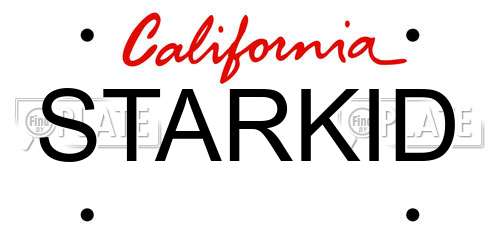 STARKID California License Plate