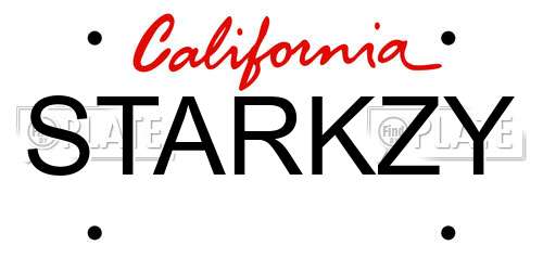 STARKZY California License Plate