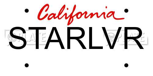 STARLVR California License Plate