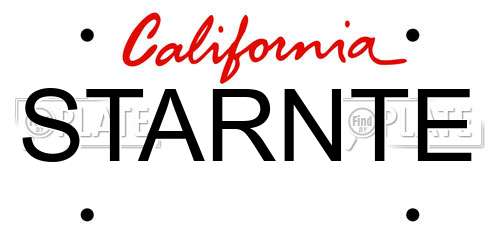 STARNTE California License Plate