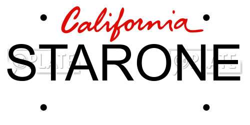 STARONE California License Plate