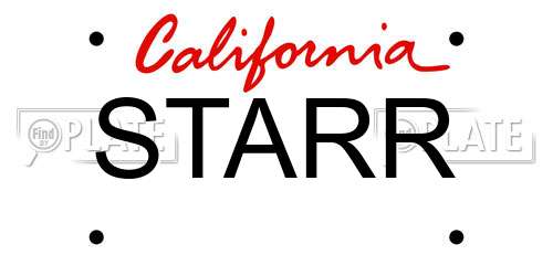 STARR California License Plate