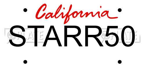 STARR50 California License Plate