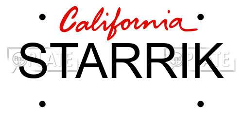 STARRIK California License Plate