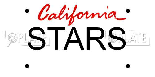STARS California License Plate