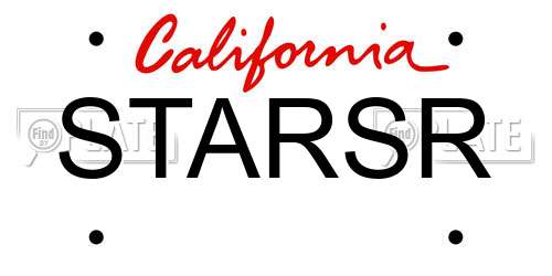 STARSR California License Plate