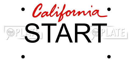 START California License Plate