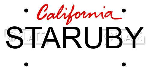 STARUBY California License Plate