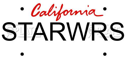 STARWRS California License Plate