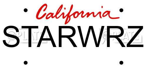 STARWRZ California License Plate