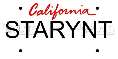 STARYNT California License Plate
