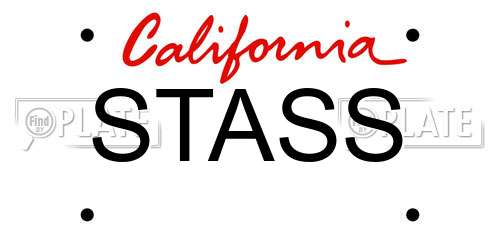 STASS California License Plate