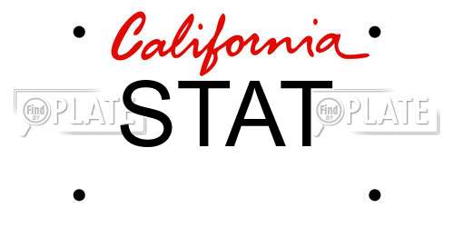 STAT California License Plate