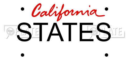 STATES California License Plate