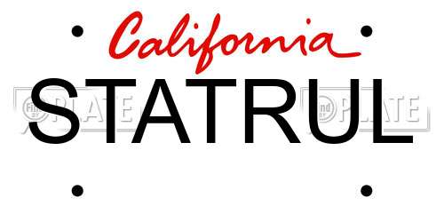 STATRUL California License Plate