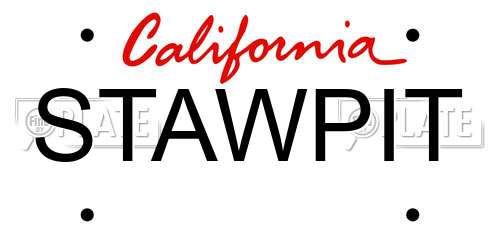 STAWPIT California License Plate
