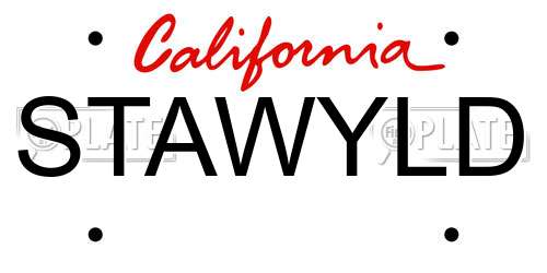 STAWYLD California License Plate