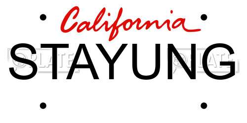 STAYUNG California License Plate