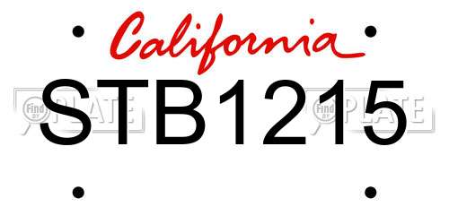 STB1215 California License Plate