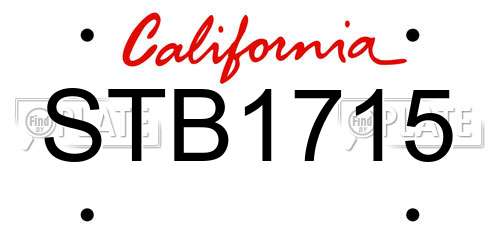 STB1715 California License Plate