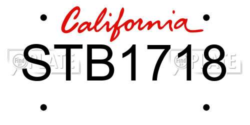 STB1718 California License Plate
