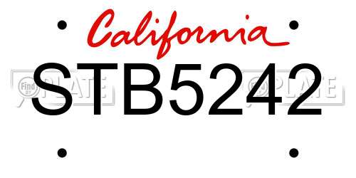 STB5242 California License Plate