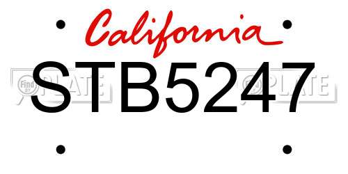 STB5247 California License Plate