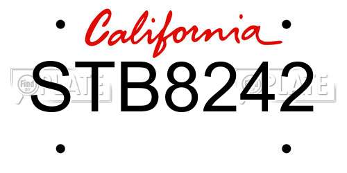 STB8242 California License Plate