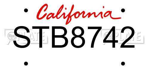 STB8742 California License Plate