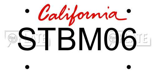 STBM06 California License Plate