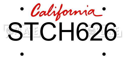 STCH626 California License Plate