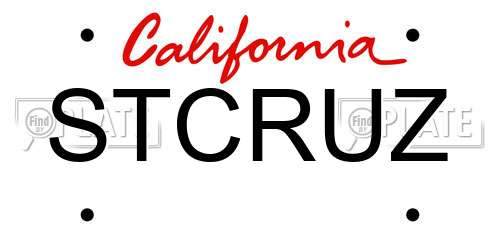 STCRUZ California License Plate