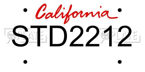 STD2212 California License Plate