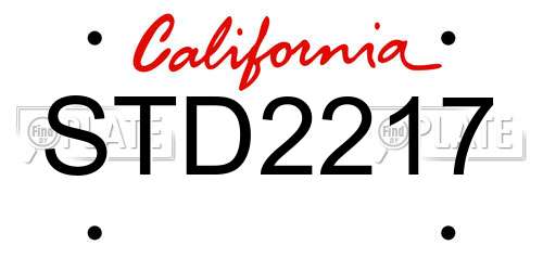 STD2217 California License Plate