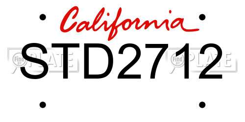 STD2712 California License Plate