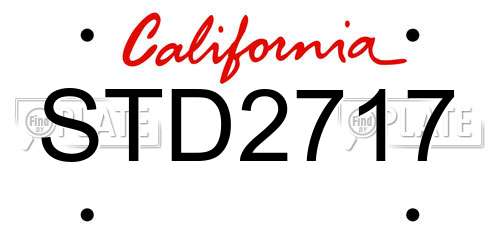 STD2717 California License Plate