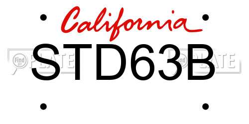 STD63B California License Plate