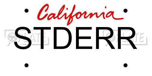 STDERR California License Plate