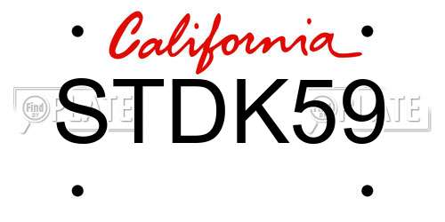 STDK59 California License Plate