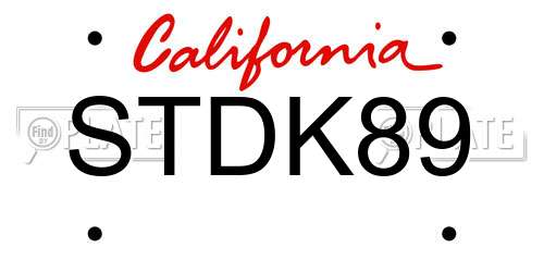STDK89 California License Plate