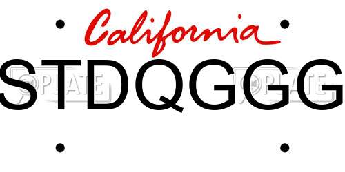 STDQGGG California License Plate