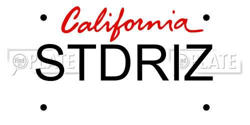 STDRIZ California License Plate