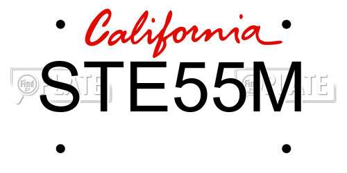 STE55M California License Plate