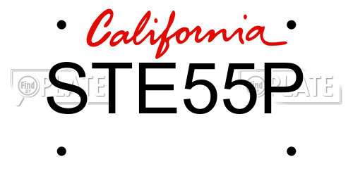 STE55P California License Plate