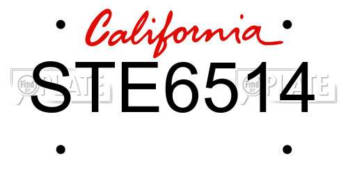 STE6514 California License Plate