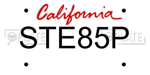 STE85P California License Plate