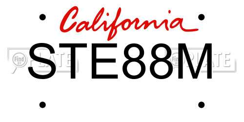 STE88M California License Plate